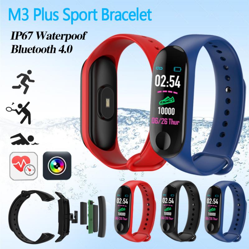 M3 plus smart stegräknare band blodtrycksmätare puls fitness tracker armband stegräknare vattentäta stegräknare