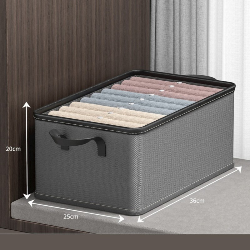 Foldable Home Storage Box Clothes Trousers Home Multi-functional Compartment Drawer Wardrobe Soild Color Storage Boxes: Pink