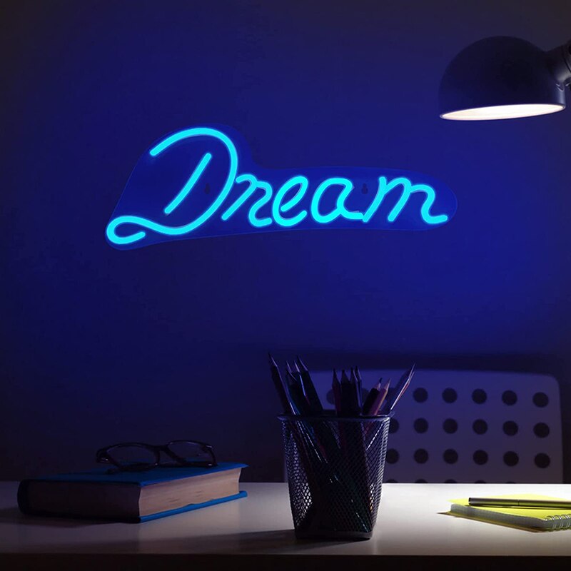 Letrero de neón de 2 estilos con letras, luz LED de neón con USB y batería, luces nocturnas iluminadas, lámpara de pared, decoración artística para Bar y Navidad