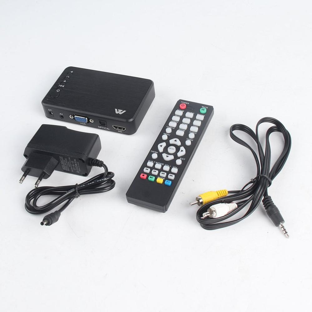 mini przenośny pełny HD 1920x1080 hdmi vga AV USB dysk twardy U odtwarzacz dysków odtwarzacz multimedialny H7 dla domowego biura samochodowego