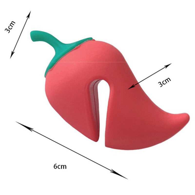 Silicone Pot Clips Supplies Cute Pepper Pan Cover Anti-overflow Rack Kitchen Prevent Overflow Lid Holder Shelf Soup Pot Clip