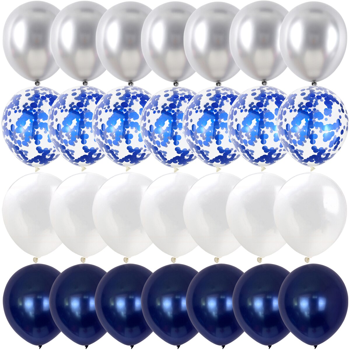 40/14PCS Dark blue Gold Silver Metal Latex Confetti Balloons Birthday Wedding BabyShower Decorations year Globos