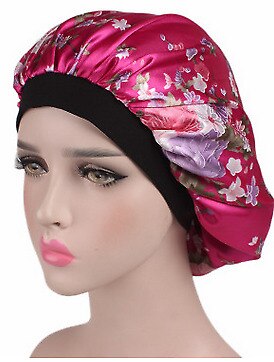 Womens Night Sleep Shower Cap Hair Cover Bath Accessories Hat Head Wide Nightcap