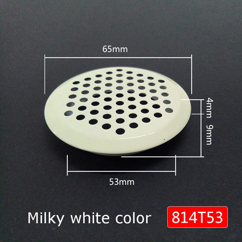 4 stk mælkehvidt skab luftspjæld lameller mesh hul rundt rustfrit stål flad overflade konveks overflade 19mm/25mm/30mm/35mm/53mm: Konveks hul dia .53mm