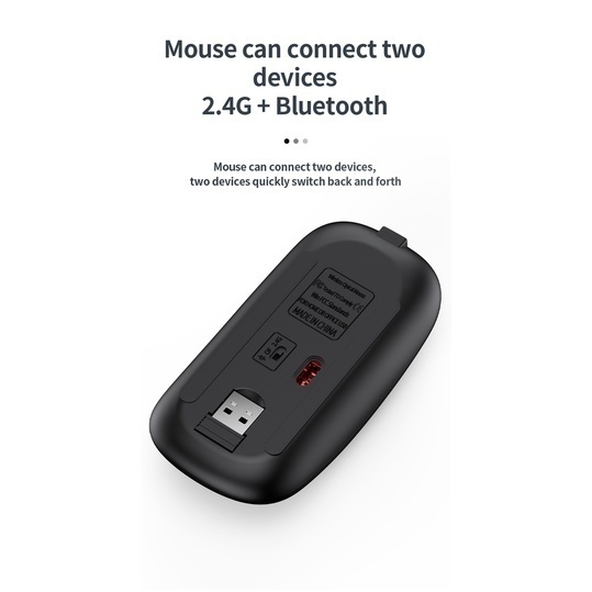 Jomaa Juego de teclado y mouse Bluetooth recargable delgado para computadora portátil Combo de teclado y mouse inalámbricos USB 2,4G