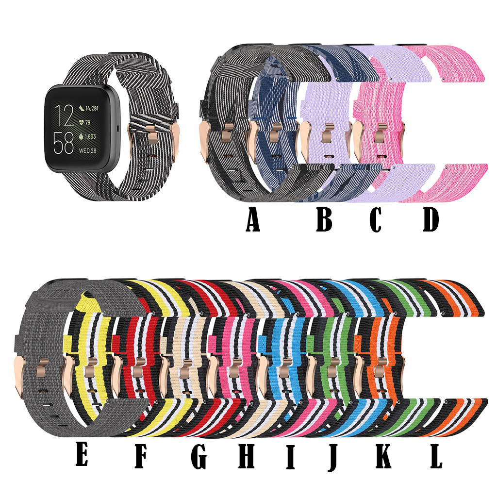 Vervanging Nylon Weave Polsband Horloge Band Polsband voor Fitbit versa 2/Versa/Versa lite Smart horloge Accessoires versa2