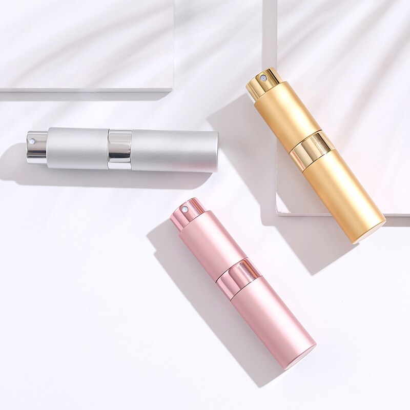 8ml draagbare parfumflesjes van metaal en aluminium, cosmetische sprayflesjes voor op reis, parfumflesjes van glas