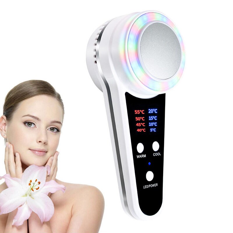 Draagbare Koude Schoonheid Instrument 3 Kleuren Photon Verjonging Massager Skin Lifting Verstevigende Facial Cool Warm Hamer
