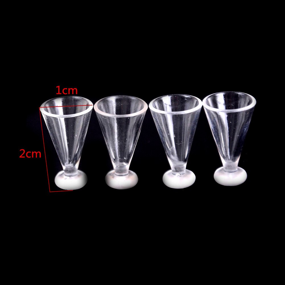 4 Uds 1/12 Mini taza transparente de resina simulación de muebles modelo juguetes para decoración de casa de muñecas accesorios en miniatura: Azul