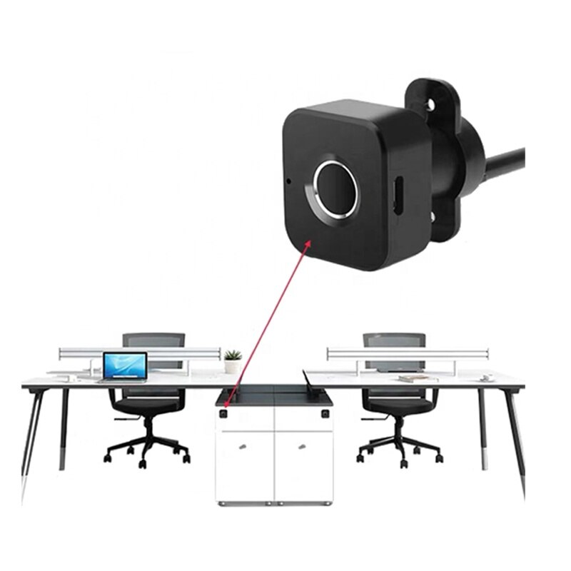 Smart Keyless Fingerprint Mini Cabinet Lock Invisible Battery Powered Biometric Electric Lock for Office Drawer File Cabinet