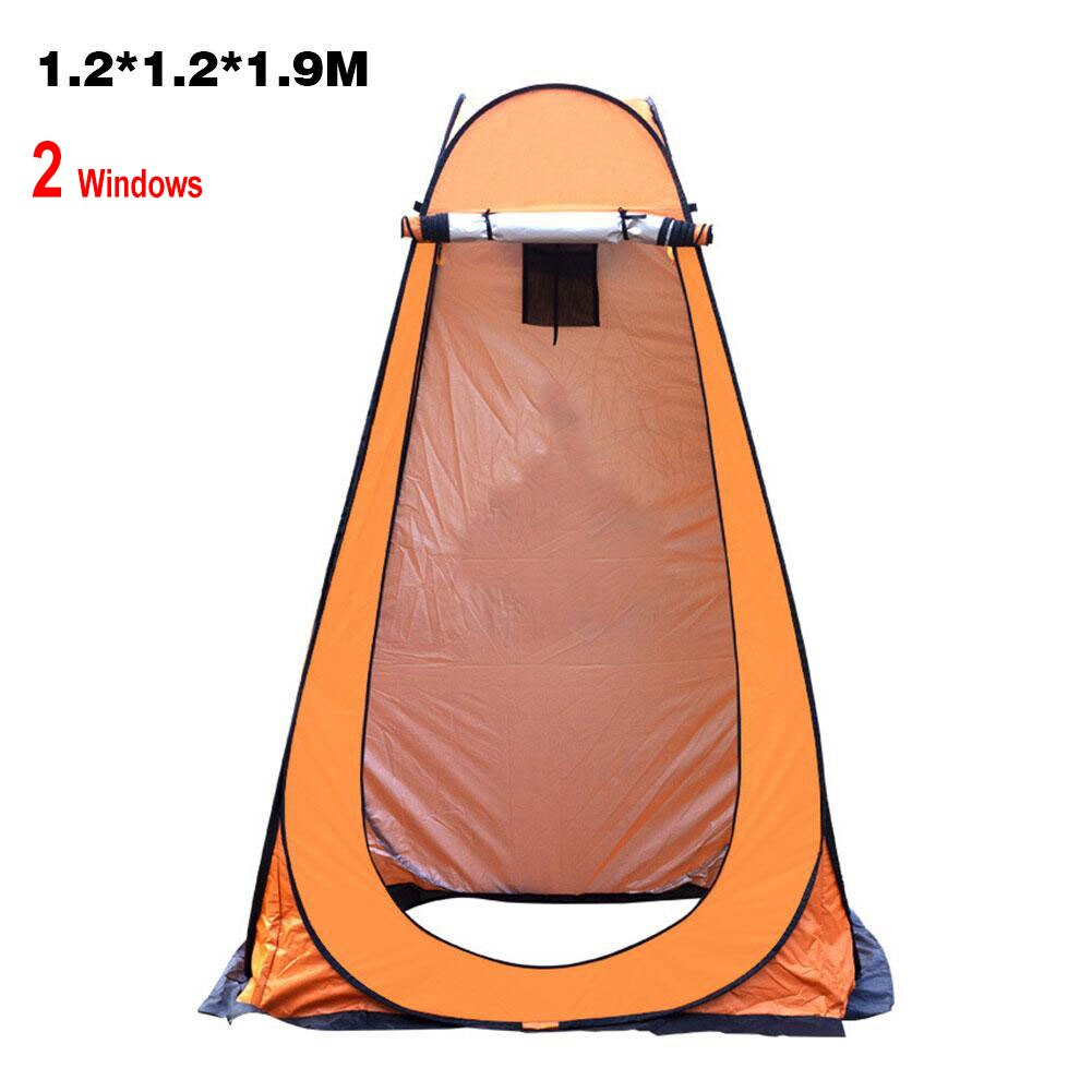 Portable private shower toilet, pop-up camping tent, UV protection, outdoor portable: 2window orange