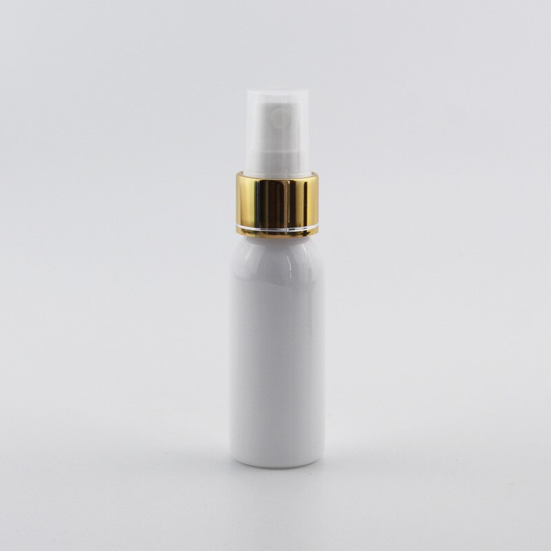 30ml Kleine Plastic Hervulbare Flessen Met Gouden Aluminium Sproeier Pomp 30cc X 50 Mist Spray Container Mini Parfum fles
