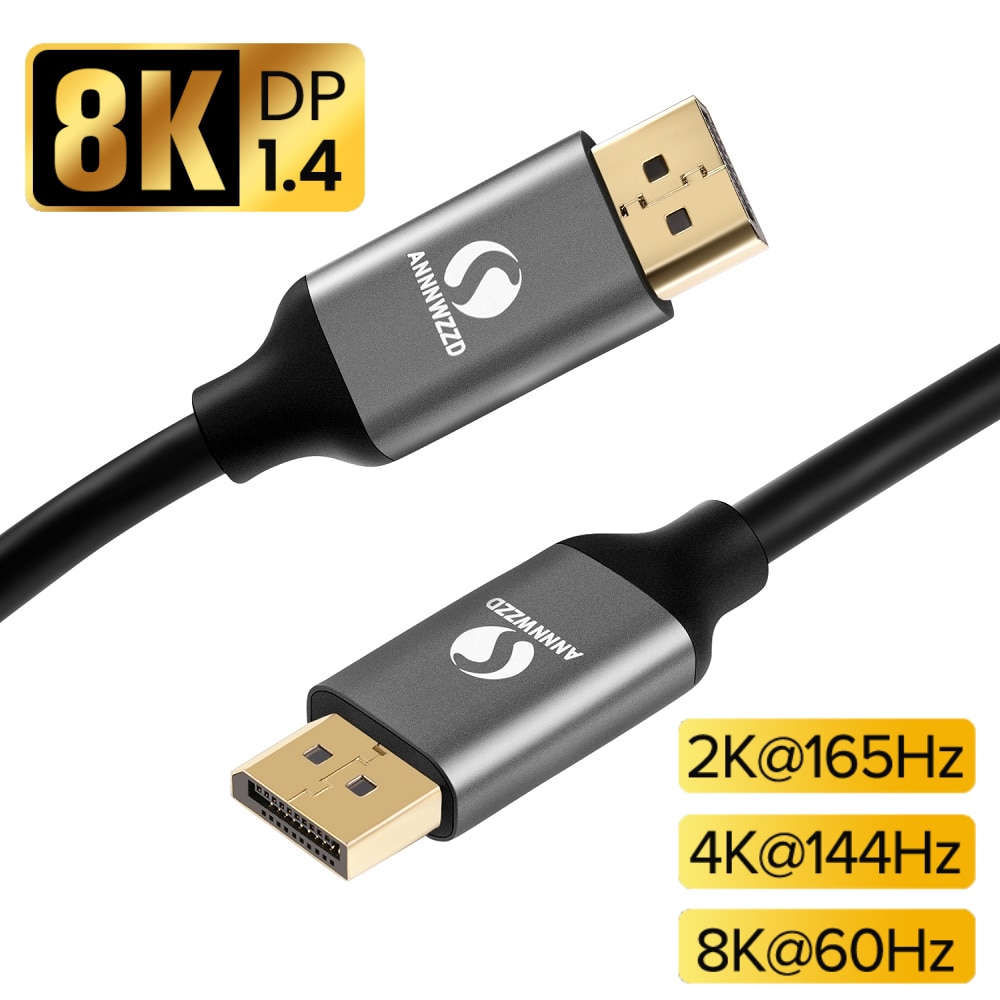 DisplayPort 1.4 Cable 8K HDR 60Hz 4K@144Hz 32.4Gbps Display Port Adapter For Video PC Laptop TV DP 1.4 Display Port Cable