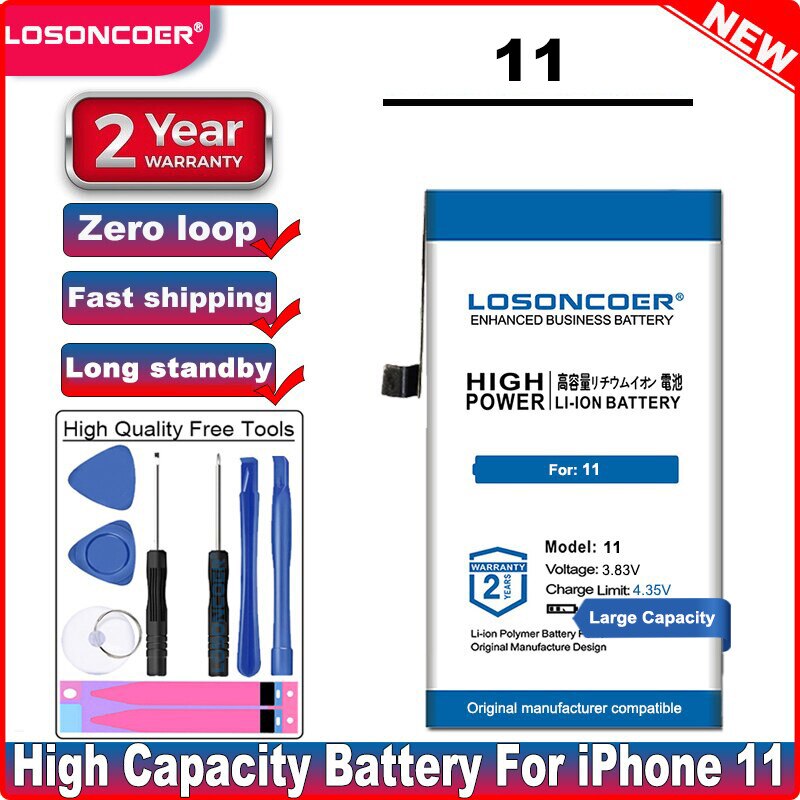 4500mAh per Apple iPhone 6S batteria 5 5s 5C 6 / 6S Plus 7 7 Plus 8 X /XS / XS Max / XR / 11 batteria strumenti gratuiti adesivi