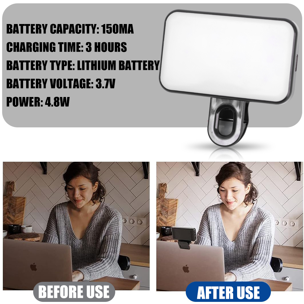 Mini-Fülllicht, aufsteckbare LED-Selfie-Lichter für Telefon, Laptop, Tablette, PC, Kamera, universelle wiederaufladbare Fotografie, machen-hoch-Fülllampen