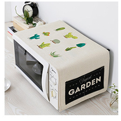Cotton And Linen Fabric Microwave Oven Dust Cover High - Grade European Style Anti - oil Microwave Oven Protective Cover: AL