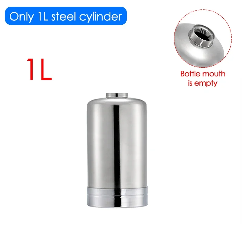 Générateur de CO2 pour Aquarium 2L/1L, bouteille en acier inoxydable, cylindre de gaz haute pression, accessoires d'aquarium: Black