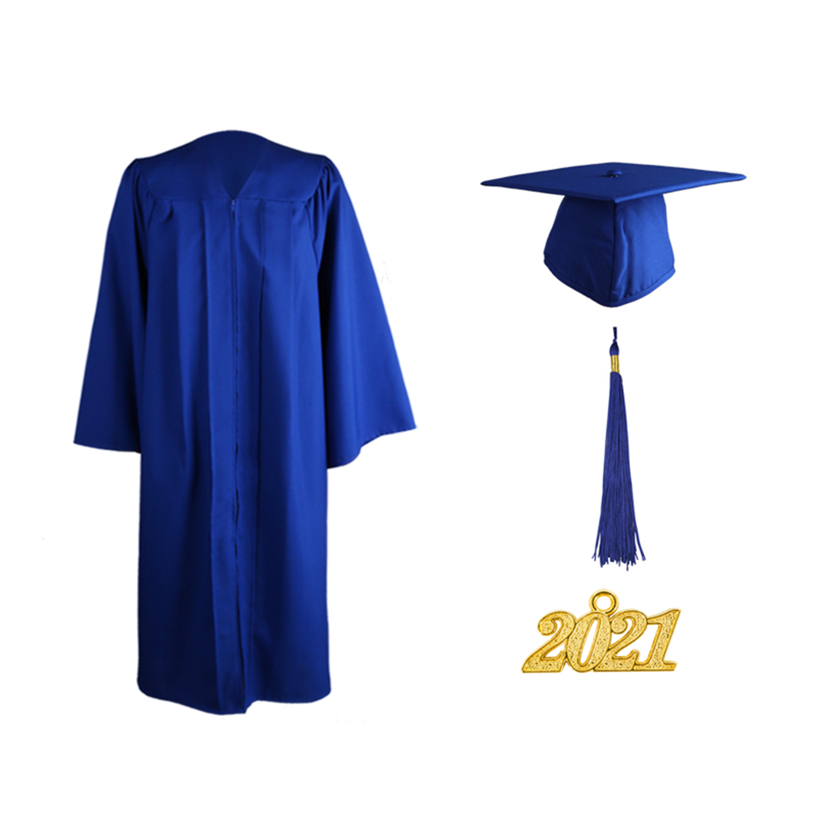 Unisex Adult Graduation Gown Choir Robes Cap Clothing Set For High School And Bachelor Graduate Collage Student Uniform: Blue / XL