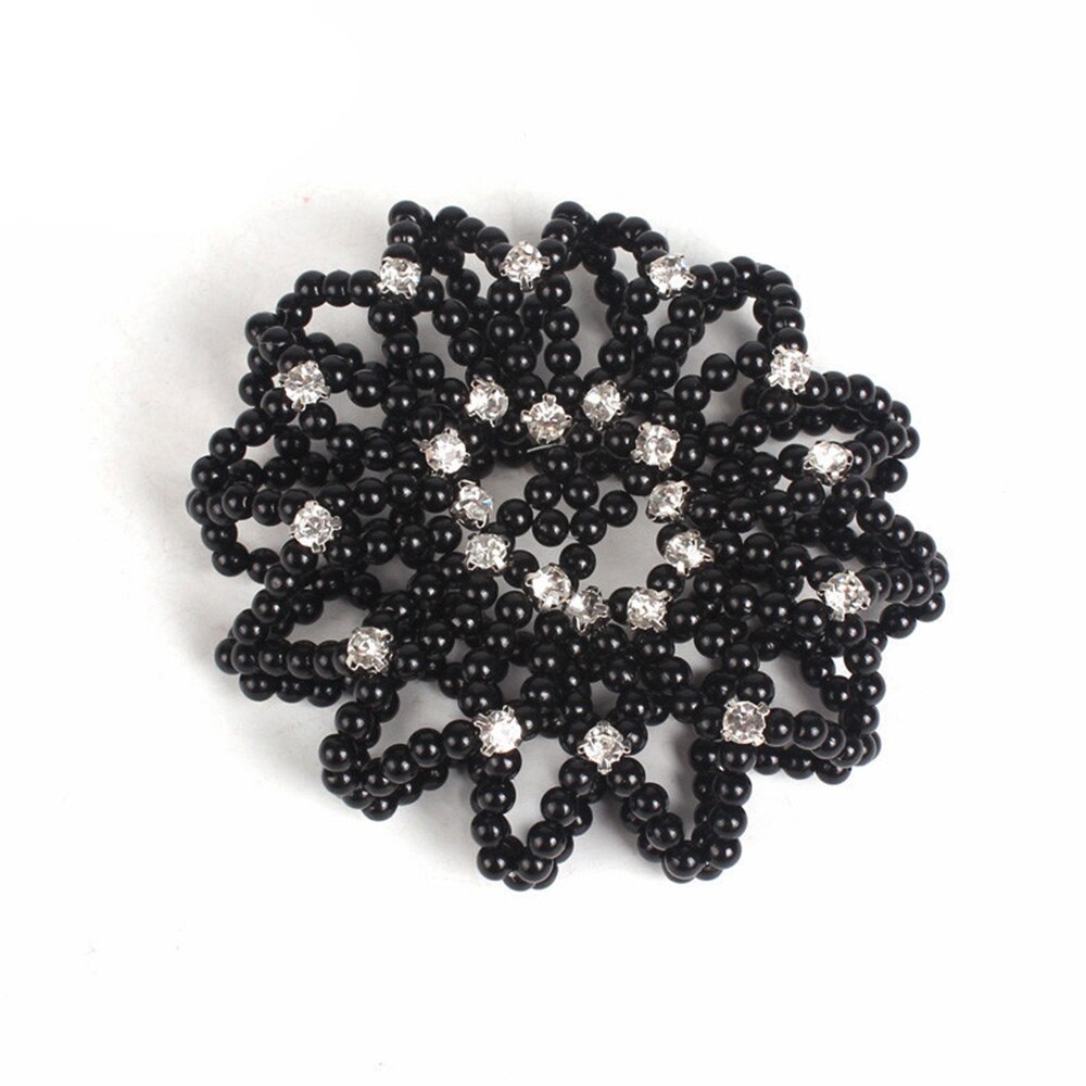 1 pièces filets à cheveux élastiques en perles au Crochet faits à la main Ballet danse Snood filet chignon couvre ornement pour dames filles