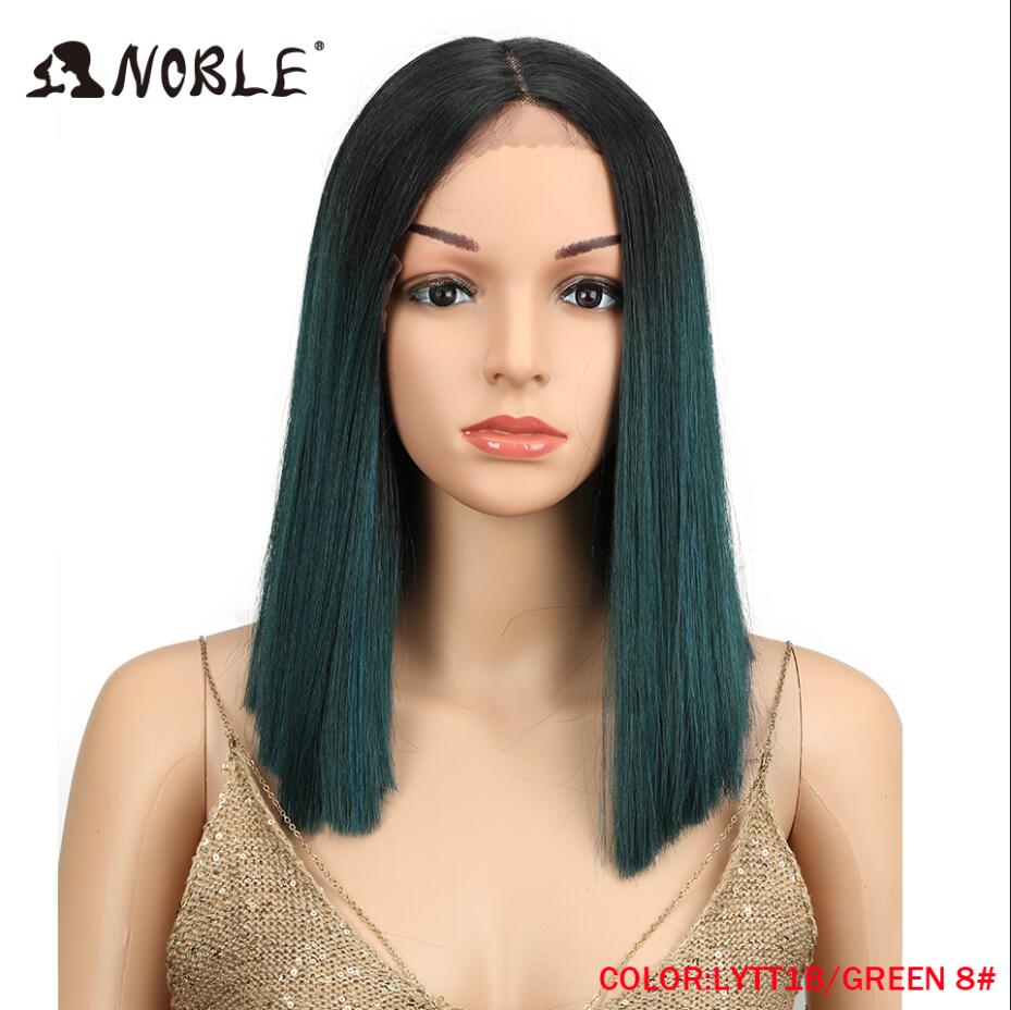 Bob Wig Synthetic Wig Short BOB 14 inches Synthetic Lace Wig Ombre Blonde Cosplay Wigs For Black Women Miracle Wig: LYTT1BGREEN-8