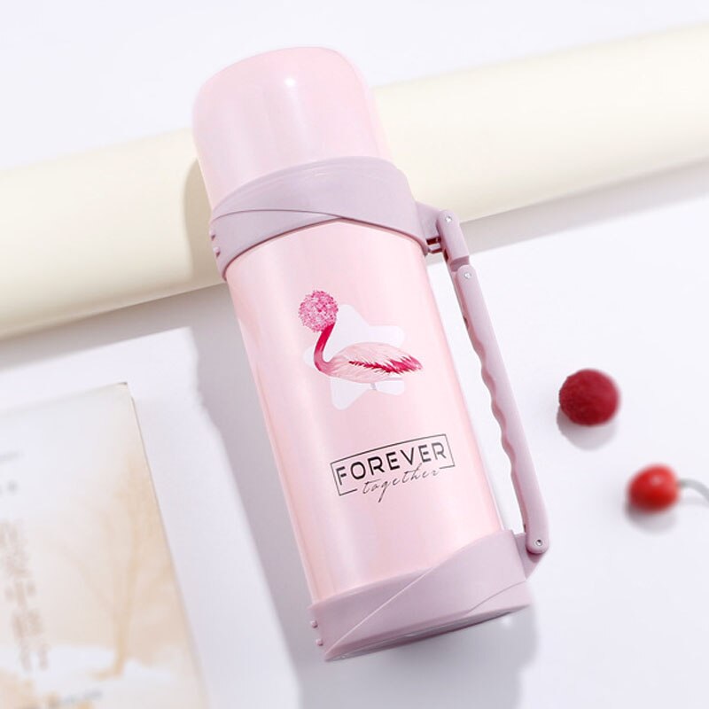 Bouteille Thermos 1.2L/1.5L bouteille d'eau chaude de voyage en plein air bouteille sous vide en acier inoxydable bouteille Thermos Portable de grande capacité: 1,5L / pink