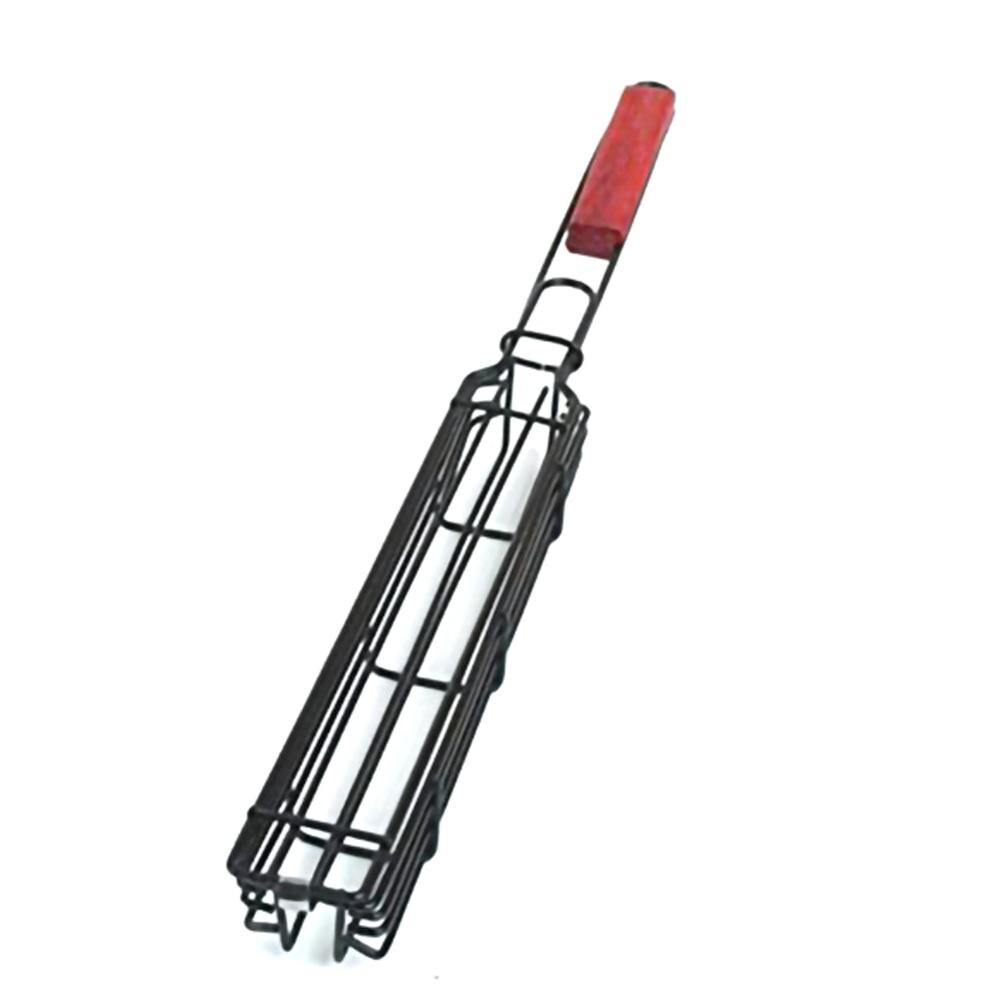 Barbecue Bar Vorm Ijzer Spies Mand Praktische Barbecue Kooi Bbq Mesh Houder Handig Grill Mand Voor Party Camping: Red