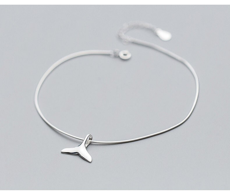 Pure 925 Sterling Silver Mermaid Staart Enkel Ketting Voor Vrouwen Party Sieraden Snake Chain Zomer Strand Sieraden 23Cm: Default Title