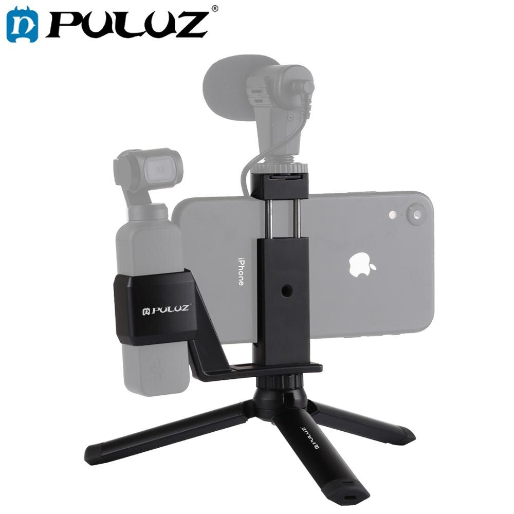PULUZ Mini Metalen Desktop Statief + Metalen Telefoon Klem Mount + Uitbreiding Vaste Stand Beugel voor DJI OSMO Pocket camera Meubi