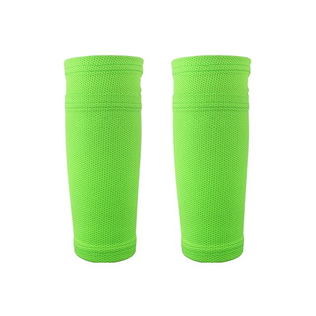 1 paar Fußball Fußball Schutzhülle Socken Shin Schutz Mit Tasche Für Fußball Shin Pads Bein Ärmeln Unterstützung Erwachsene Unterstützung Socke: green / M