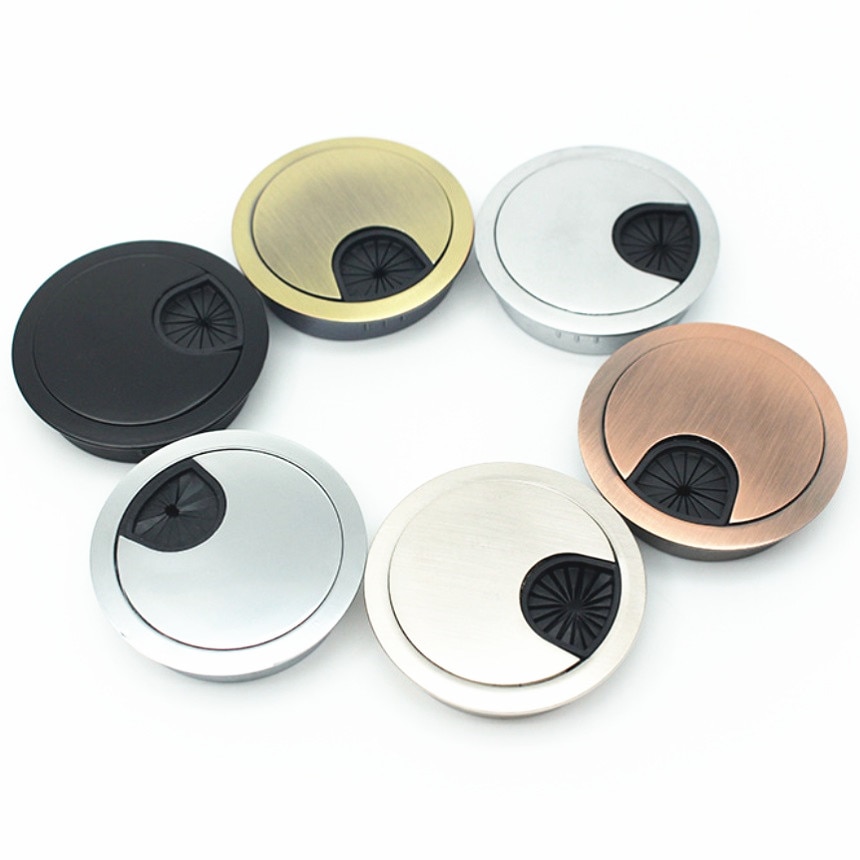 5PCS/LOT Computer Grommet Table Cable Outlet Furniture Hardware Zinc Alloy Desk Wire Hole Cover