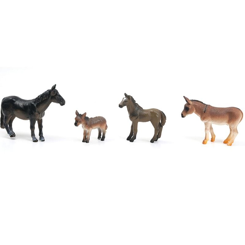 Simulation Parent-child Animal Model Toys Set Realistic Dog Duck Chick Horse Sheep Children Educational Prop Scene Decoration: Type D