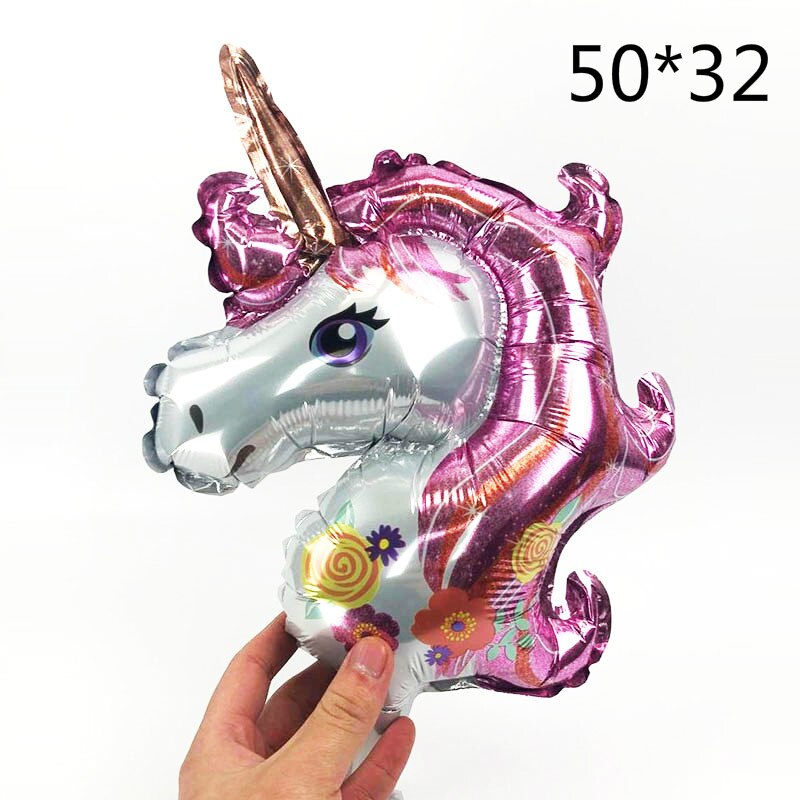 110 x 80cm stor unicorn ballong unicorn häst folie ballong barns födelsedag bröllop dekoration fest: 09