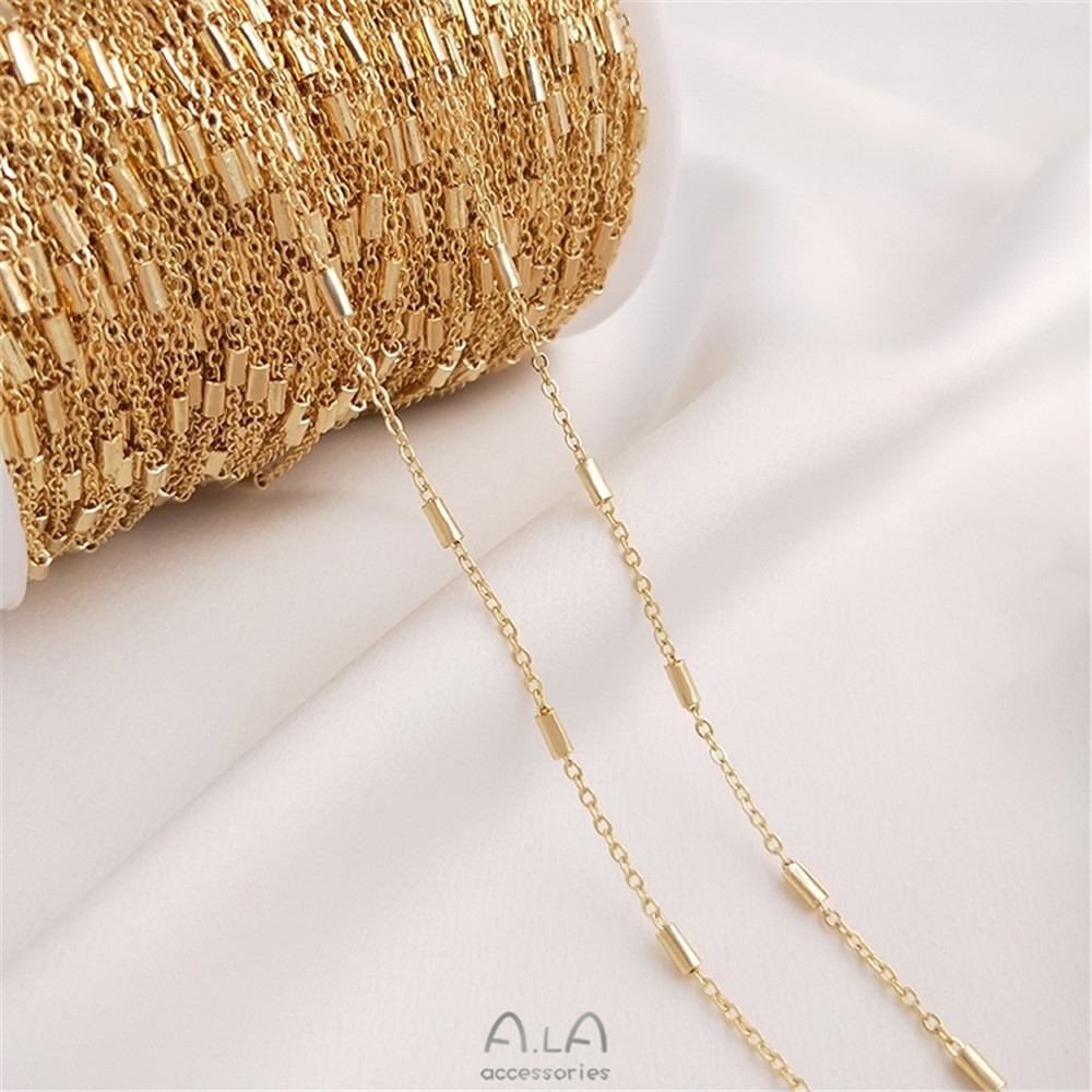 14K Vergulde Reliëf In Reliëf Gemaakte Batch Bloem Liefde Kettingpatroon Lange O Ketting Diy Eerste Sieraden Ketting Losse Ketting: Antique Bronze Plated