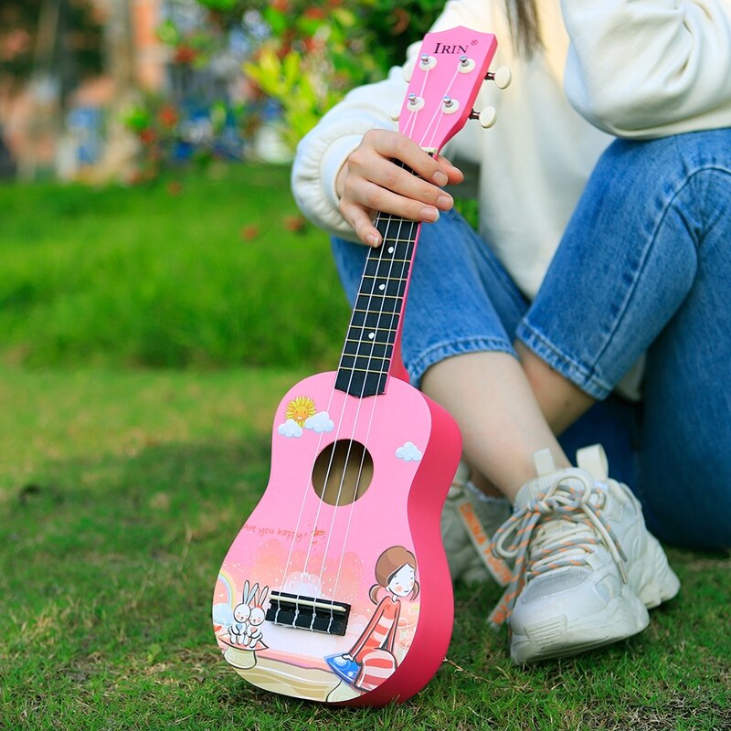Irin 21 Inch Pink Soprano Ukulele Basswood 4 Strings Hawaiian Guitar Musical Instruments Ukulele
