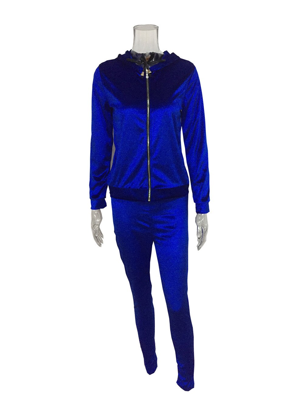 Green zipper Suit Set Women Tracksuit Two-piece Style Outfit Sweatshirt Sport Wear