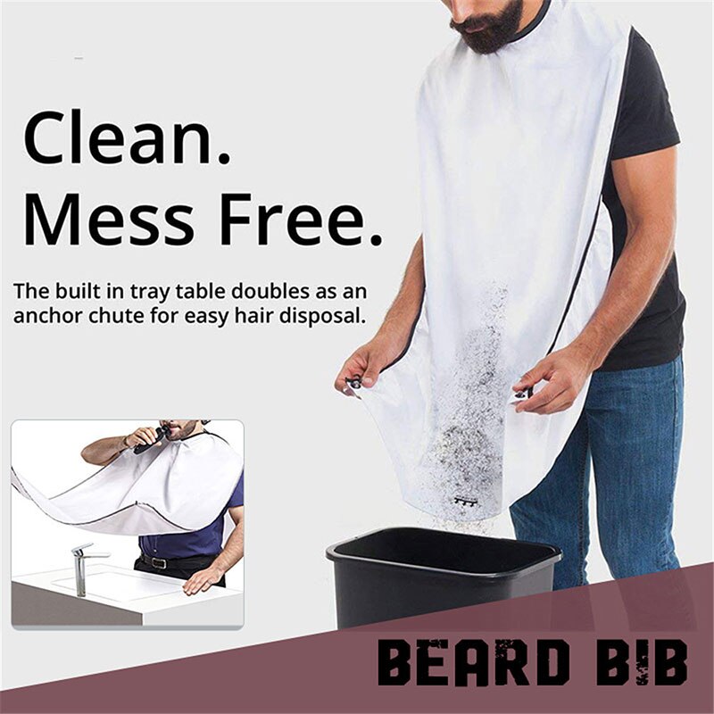 Delantal para afeitarse y cuidar el cabello para hombre, capa para adulto, soporte para afeitadora, organizador de baño, para hombre, NIN668