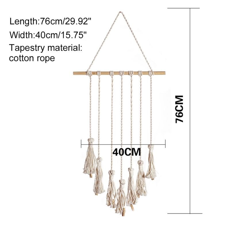 Hanging Photo Display Wall Decor With 20 Wood Clips And Light Strip Home Decor For Photo Collage Frame TasselA1