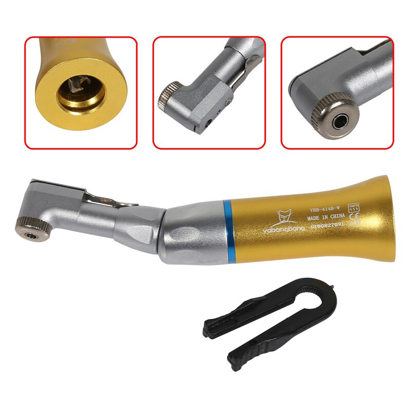 NSK Style Dental low speed contra angle straight handpiece air motor 4hole Gold: contra angle