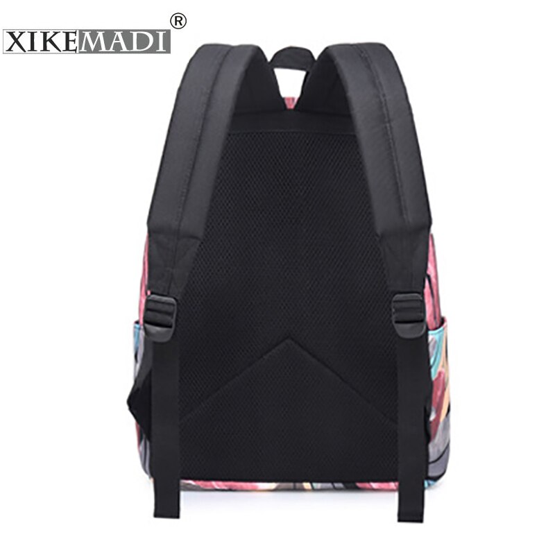 Xikemadi marca feminina mochila design pena impressão juventude anti-roubo viagem packbag meninas estudante sacos de escola feminino bagpack