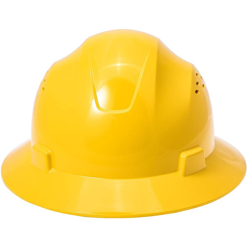 Full Brim Hard Hat Breathable Vents Safety Helmet High Strength Work Cap Shading Construction Railway Metallurgy Mine