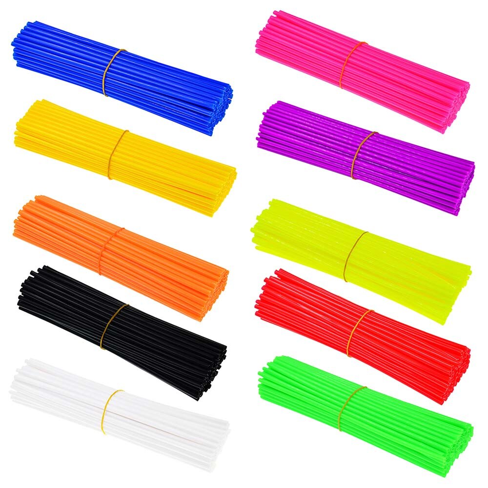 72pcs Universal Motorcycle Dirt Bike Enduro Wheel Rim Spokes Skins Off Road Shrouds Covers Universal