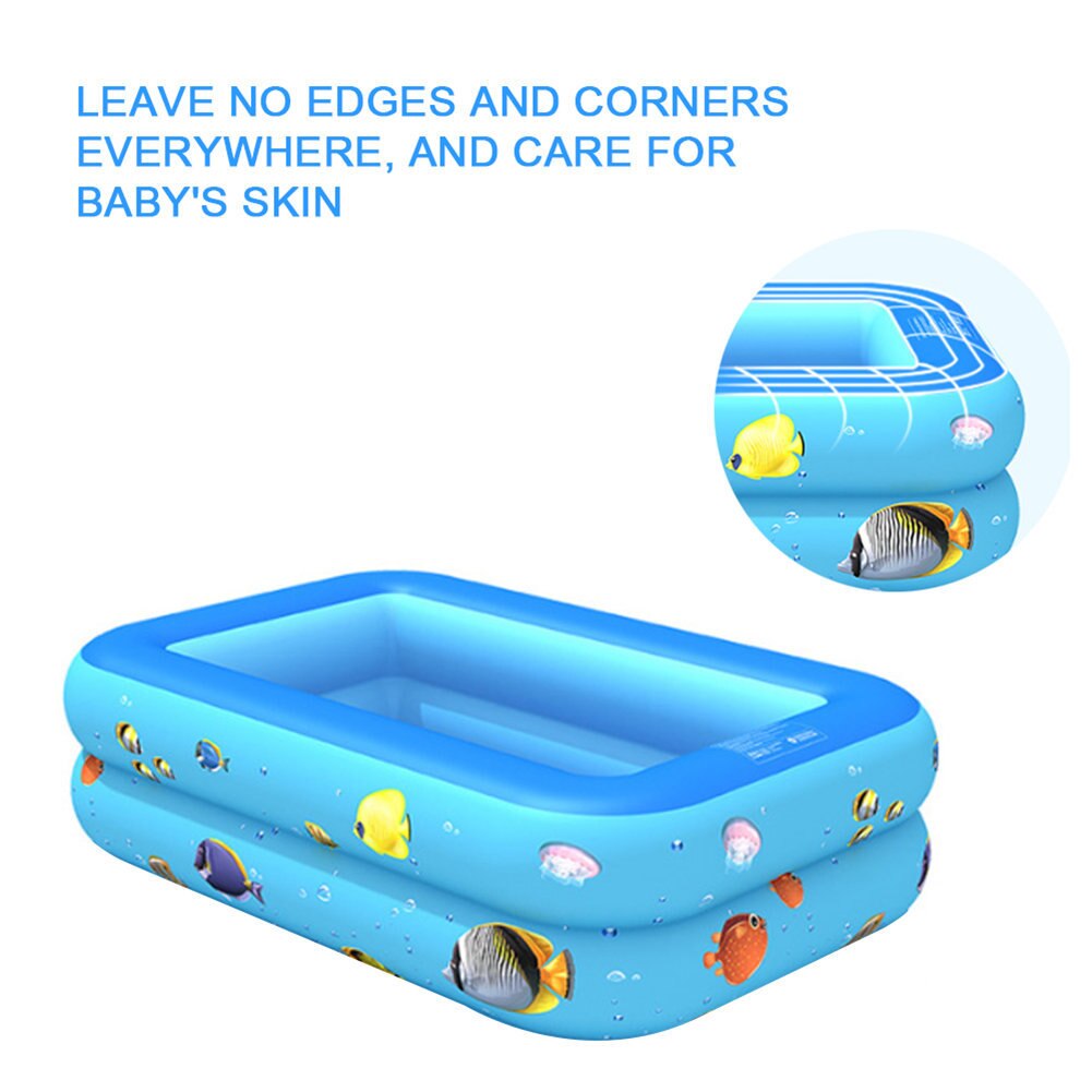 Toys Domestic Rectangular Family Pool 120*90*35cm Indoor Outdoor Inflatable PoolDouble Layer ED889