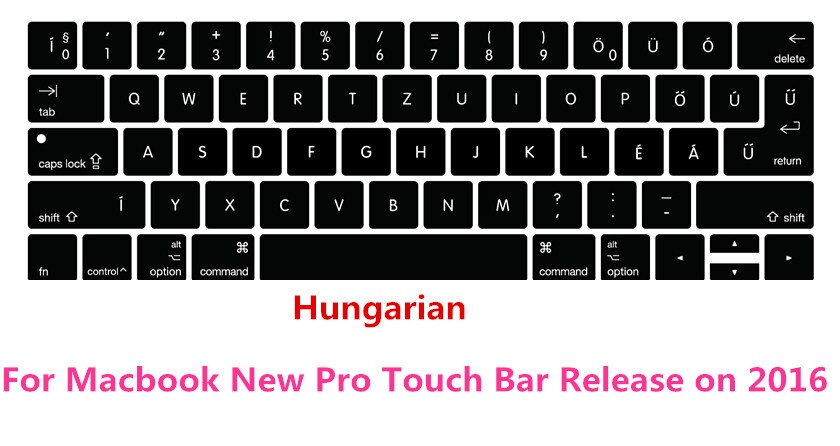 US/ue silikonowy Colemak Dvorak francuski hebrajski klawiatura pokrywa skóry dla Macbook 2017 nowy Pro 13 "A1706 15" A1707 z dotykowym paskiem: Hungarian