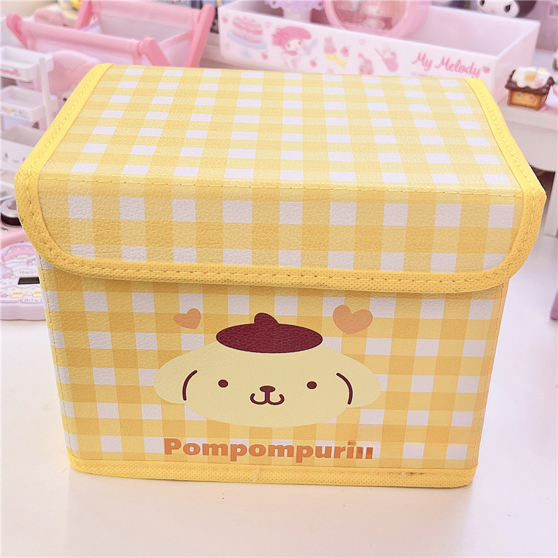 Sanrio Gitter Schreibtisch kippen Aufbewahrungsbox Kuromi mein Melodie Hallo Kätzchen Cinnamoroll Schreibtisch Organizer Kosmetik Briefpapier Kleinigkeiten Kasten: Blau