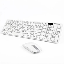Modern Pure White Ultra Thin 2.4GHz Wireless Keyboard + Cover + Mouse Kit for Desktop Laptop PC Computer APE