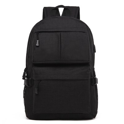 Zenbefe merke ryggsekk for menn ekstern mikro-usb med innsatte ladelinjer ryggsekker skolesekk for college student ryggsekk bag: Svart