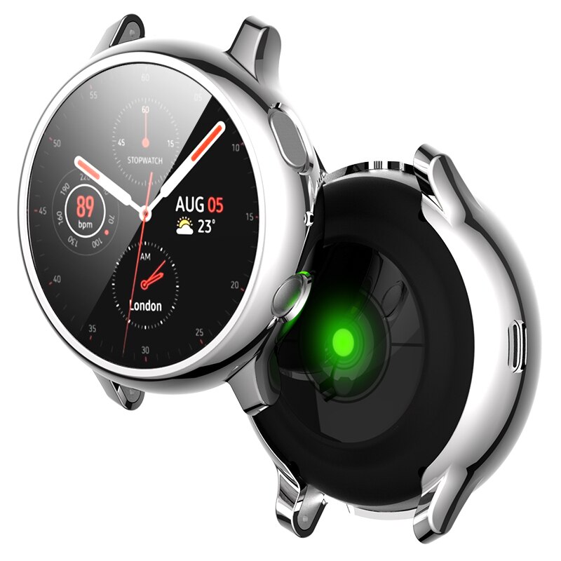 Coque HD et coque de Protection pour Samsung Galaxy Watch, pour Active 1 2 44/40mm, Protection Active1 2 44/40mm: Silver / For Active 1