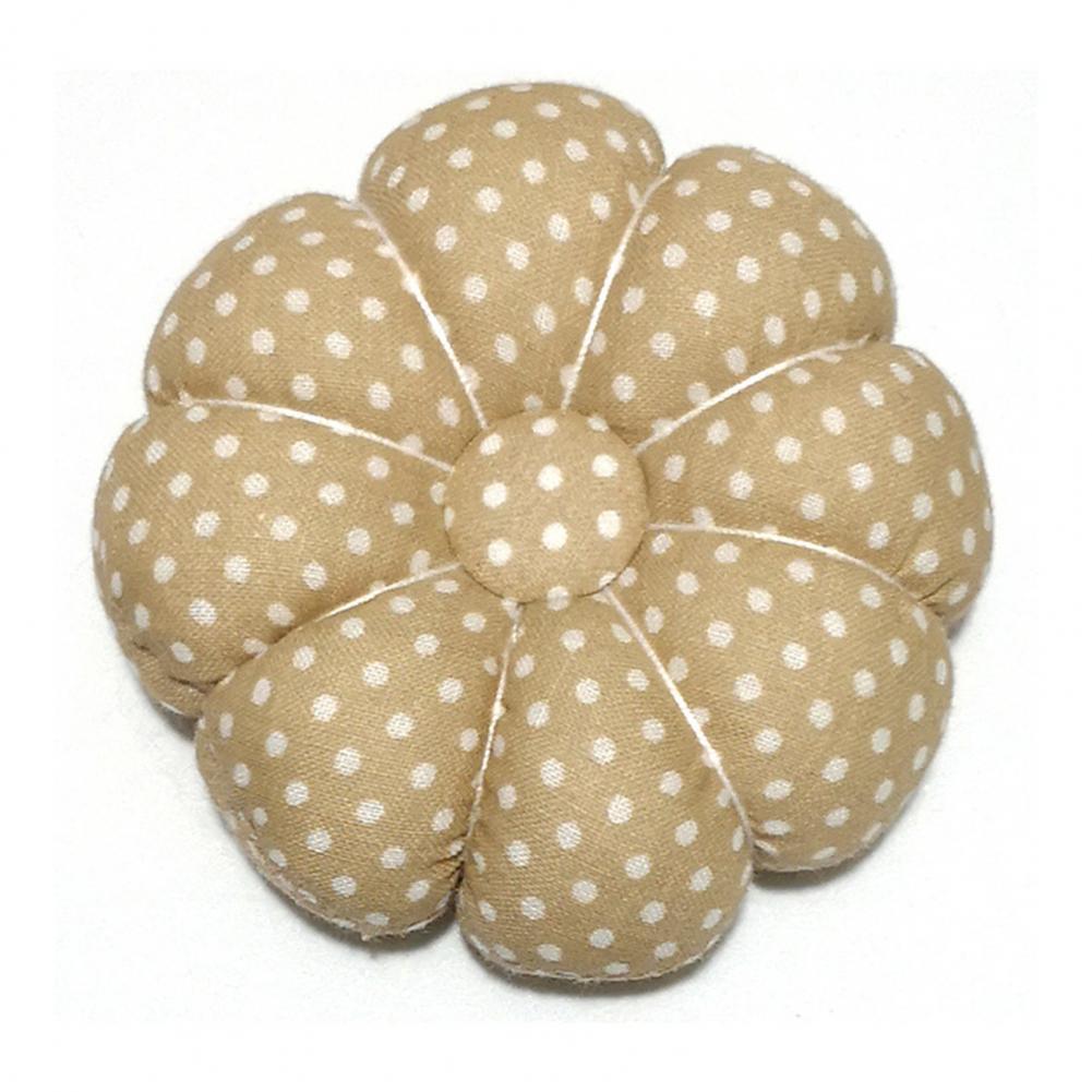 Pumpkin Shape Needle Pin Cushion Wrist Strap Mini Fabric Wrist Needle Pad Pin Holder Needle Organizer for Knitting Sewing Tools: Khaki