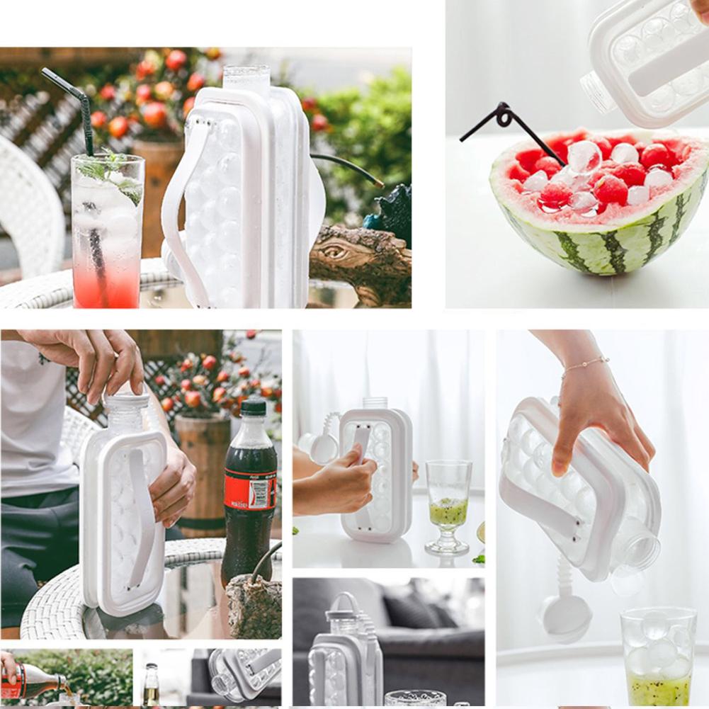 Ice Ball Maker Kettle 2-in-1 Portable Ice Kettle With Lid For Cocktail Ice Coffee Ice Tea Ice Cubic Maker Container