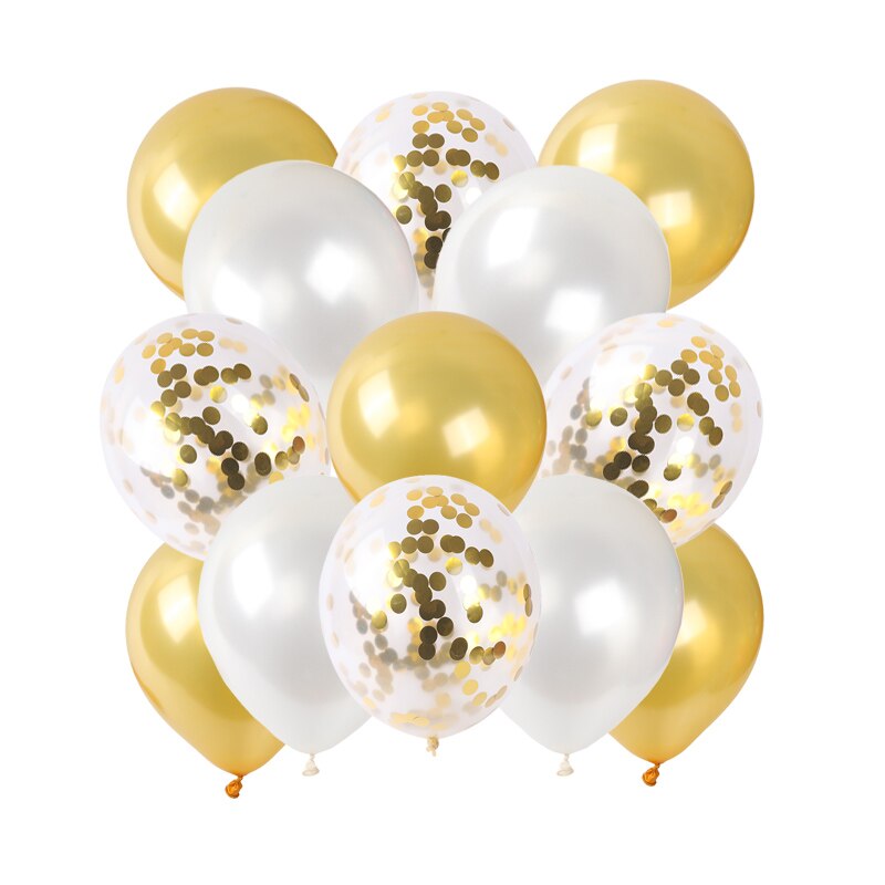 13 buc. 12 inch baloane confetti din aur roz baloane alb din latex decoratiuni pentru petrecerea de nastere copii baby shower globuri aniversare: 13pc aur